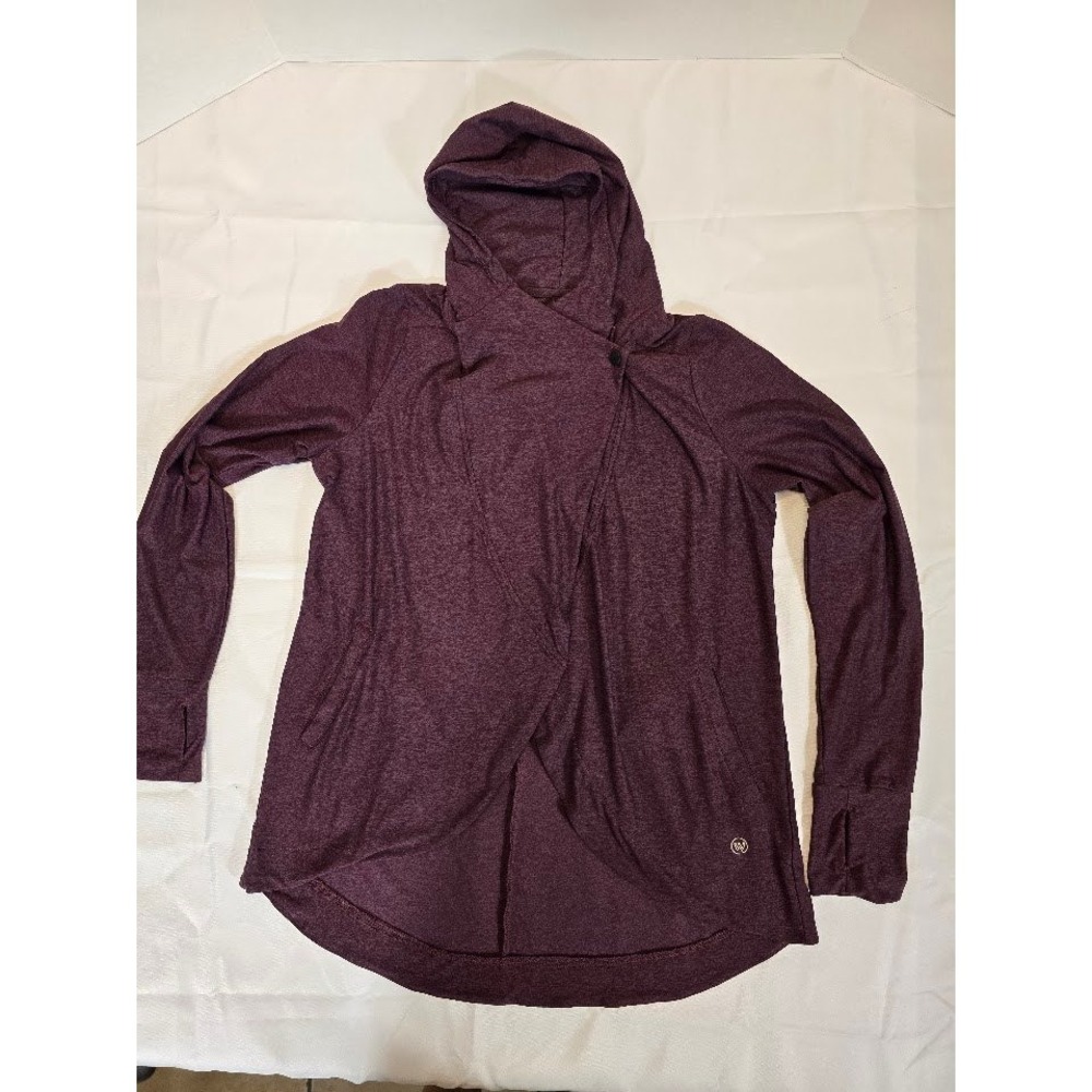 We Wander Hooded Wrap Cardigan‎ Thumb Hole Athletic Jacket Purple Size S